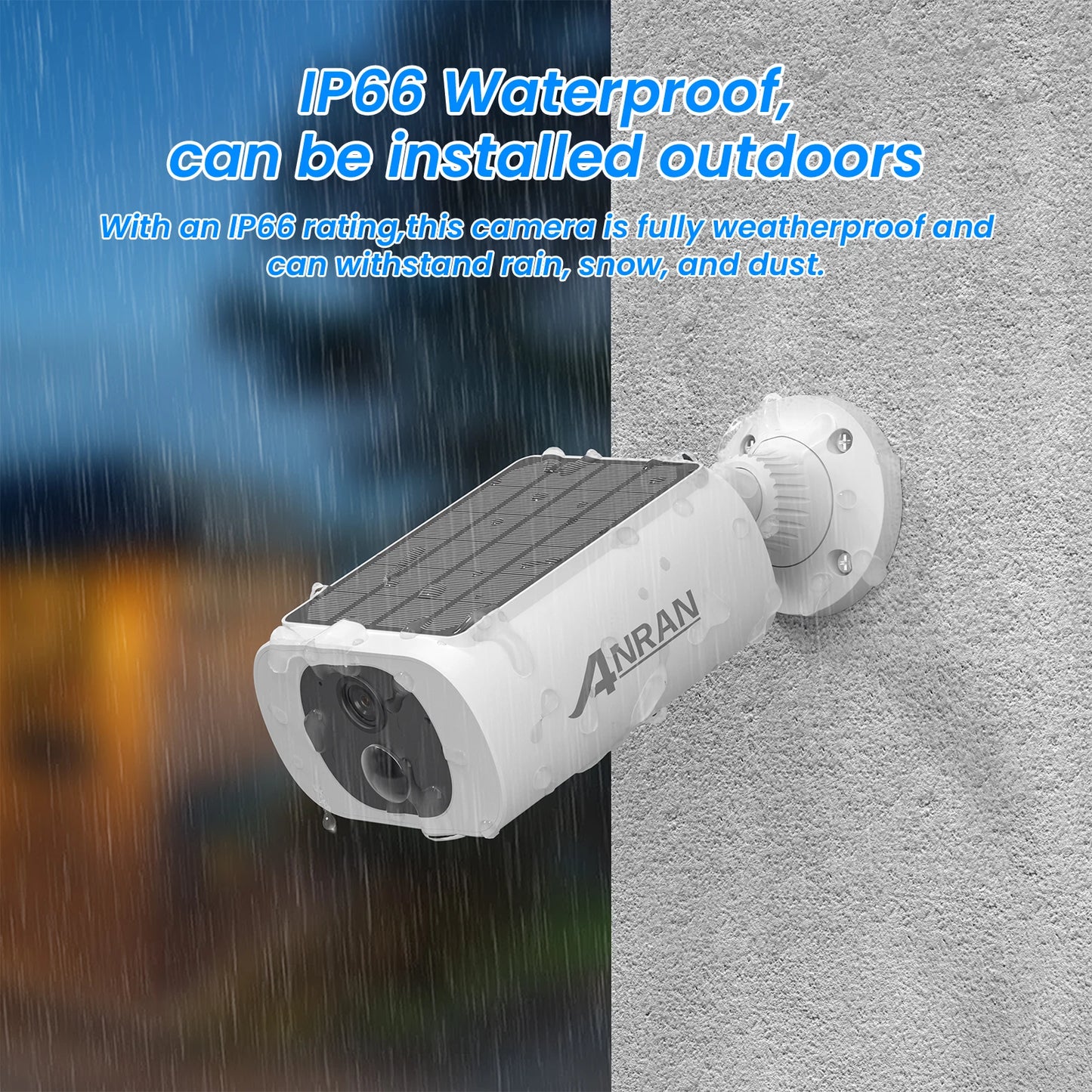 ANRAN 2K Solar Security Camera 3MP Outdoor Wireless 2.4G WIFI Camera Battery Camera Floodlight Color Night Vision Can't Add NVR