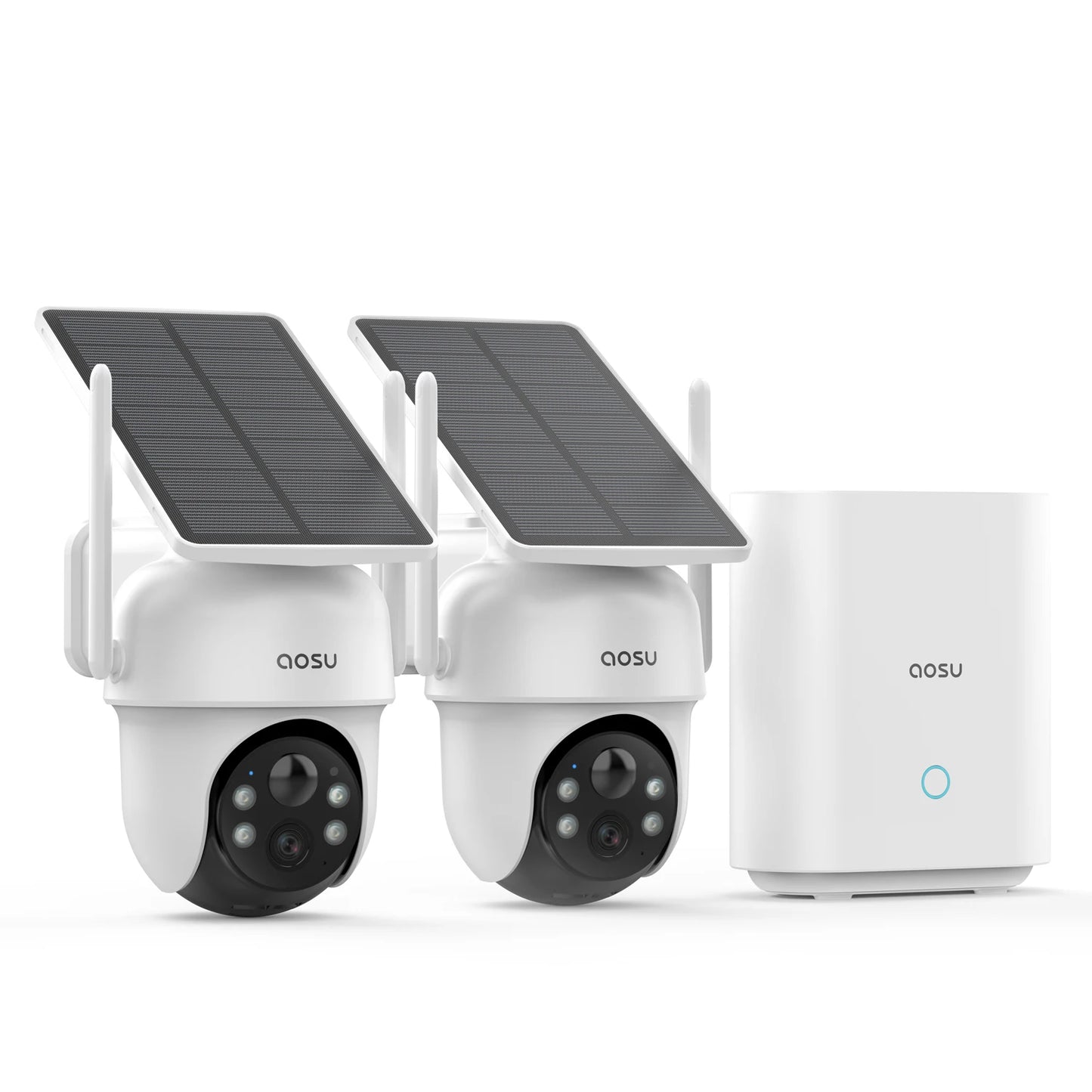 AOSU 3MP 100% Wire-Free Solar WiFi Camera 5000mAh Battery Two-way Audio Security Camera Wireless Solar Panel PTZ CCTV Camera