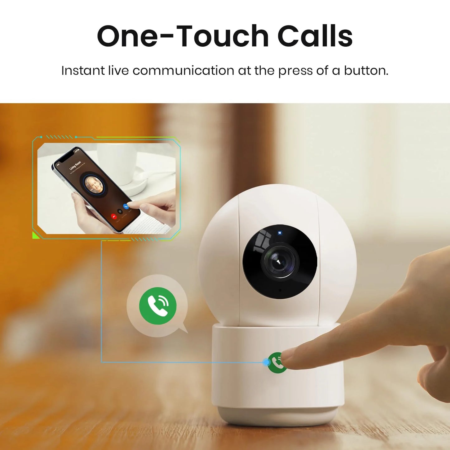 AOSU 3MP 5G/2.4GHz Baby Monitor WiFi Security Camera Indoor 6X Zoom 2-Way Audio Surveillance CCTV Camera Work with Alex