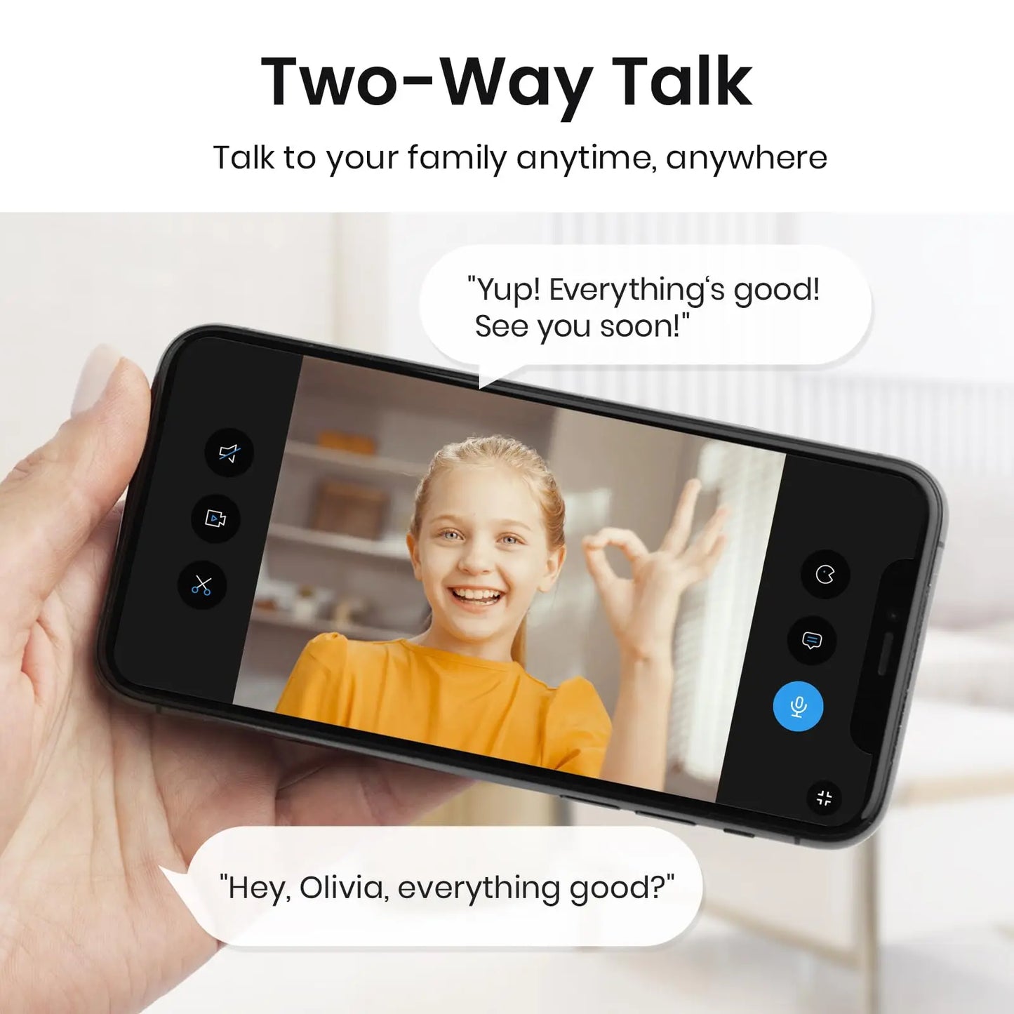 AOSU 3MP 5G/2.4GHz Baby Monitor WiFi Security Camera Indoor 6X Zoom 2-Way Audio Surveillance CCTV Camera Work with Alex