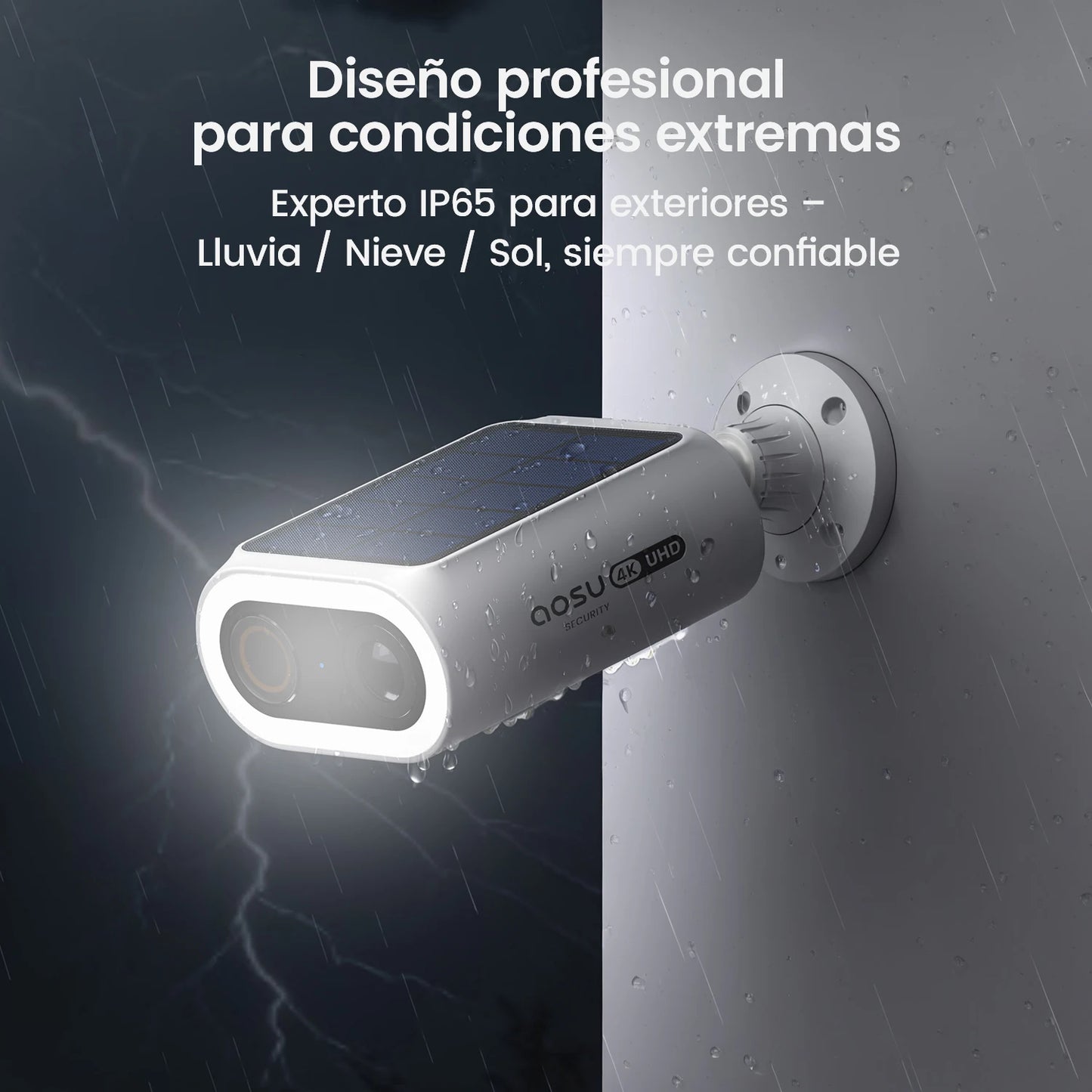 AOSU 4K UHD Solar Camera Wireless Outdoor 100% Wire-free Security Camera 5000mAh Battery 8MP Wifi Camera AI Detection CCTV Cam