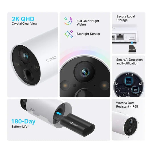 Tp-link tapo c420s2 battery powered smart surveillance camera system