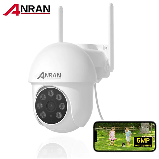 ANRAN 5MP Wired Security Camera 2.4G&5G Wifi Camera 24/7 Record Home Security Protection IP66,Compatible Alexa,Auto Tracking