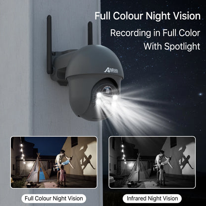 ANRAN 2K WiFi Camera 3/5MP Solar Panel Battery Camera,Free Basic Cloud Storage,Compatible Alexa,PIR Detection,Color Night Vision