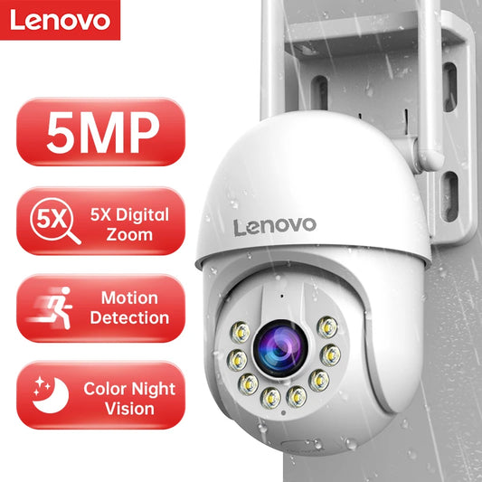 Lenovo cámara de seguridad inteligente con wifi para exterior y visión nocturna a color.