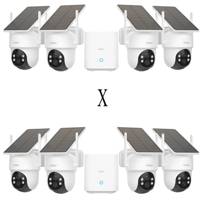 Cámara solar AOSU de 3 MP, kit de 2 cámaras, sistema de cámara inalámbrica, conjunto de cámara PTZ Wifi
