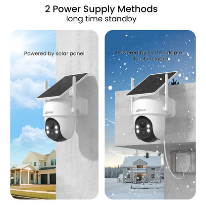 ANRAN 4MP Solar Camera Kit 4 Wireless Wifi Battery Cameras Home Protection System 4CH NVR 64GB SD Card PIR Humanoid Detection