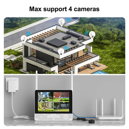 ANRAN 5MP CCTV System Set 4CH NVR 4 Cameras SurveillanceSecurity Camera  Home Protection,2T HDD,Color Night Vision,Two-way Audio