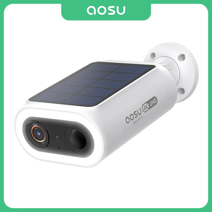 AOSU 4K UHD Solar Camera Wireless Outdoor 100% Wire-free Security Camera 5000mAh Battery 8MP Wifi Camera AI Detection CCTV Cam