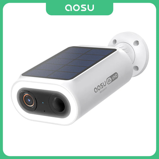 AOSU 4K UHD Solar Camera Wireless Outdoor 100% Wire-free Security Camera 5000mAh Battery 8MP Wifi Camera AI Detection CCTV Cam