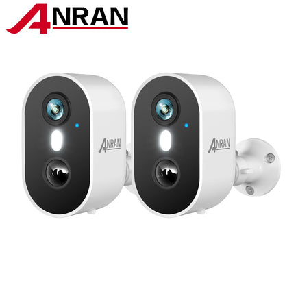 ANRAN 2/3/4PCS Battery Camera 2K 2.4G WiFi Camera Home Protection Security Camera PIR Detection,Free Basic Cloud Storage,5200mAh